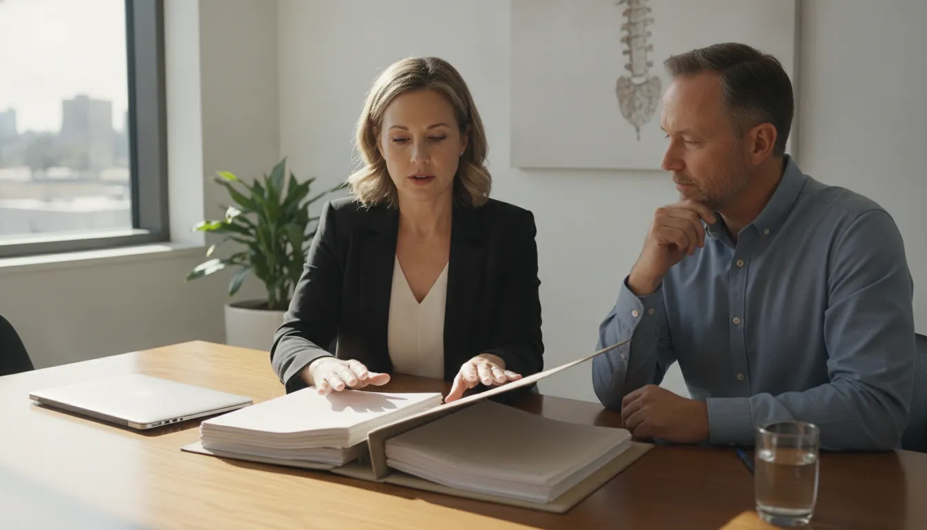 Chiropractic franchise owner reviewing due diligence questions