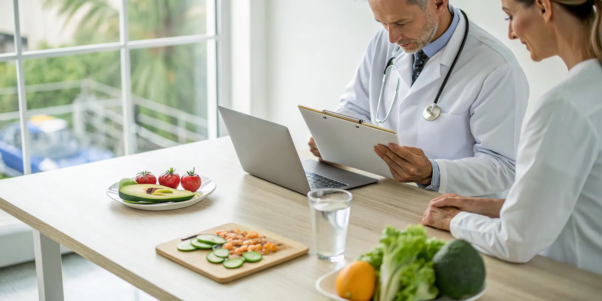 Chiropractor advising a patient on the best nutrition programs for chiropractic clinics.