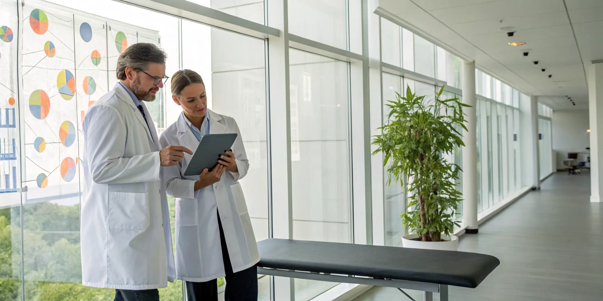 Chiropractic team managing an associate-driven practice with systems on a tablet.